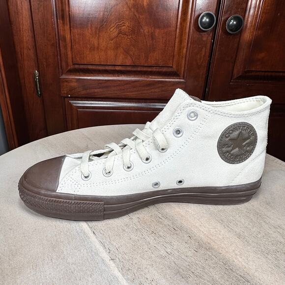 Converse CTAS Pro Mid Egret Brown Leather Shoes Mens 8.5 Womens 10.5 A09234C NEW - Picture 6 of 13